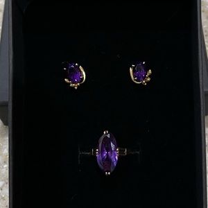 Amethyst set , Ring and earrings